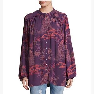 Free people metallic blooms top size s
